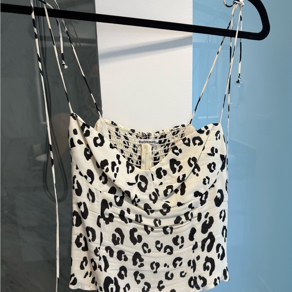 Reformation Black and White Leopard Print Women's Cami - Picture 1 of 3
